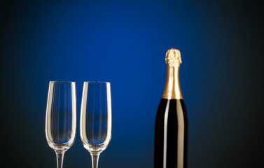 Champagne against color gradient background