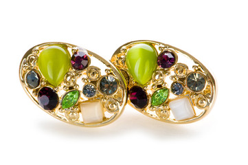 Various jewellery isolated on the white background