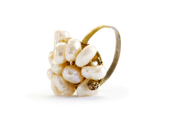 Jewellery ring isolated on the white background