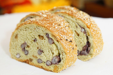 Bread with red bean inside