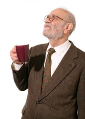 homme avec une tasse
