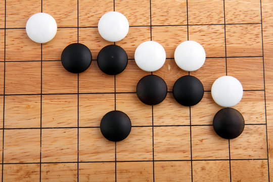 detail of traditional japanese game GO