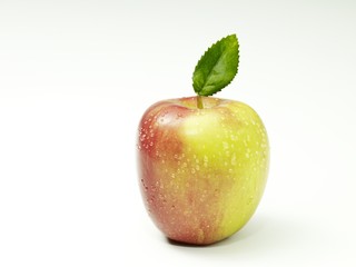 Apfel mit Blatt