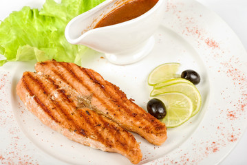 Grilled trout steak
