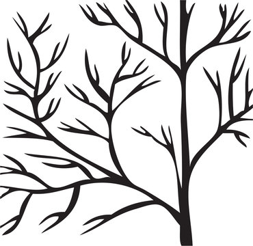 tree black branch, on white background.Vector