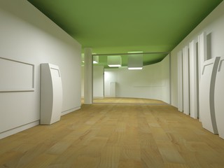 Waiting room in a hospital or clinic with empty space