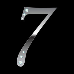 vector silver metallic number seven