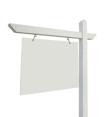 Obraz premium Blank Real Estate Sign on White