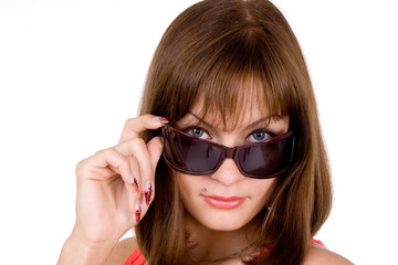 Naklejka premium Sexy Woman and Sunglasses