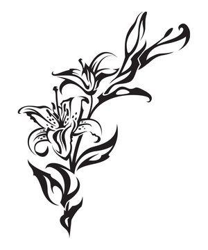 drawings of tribal flowers