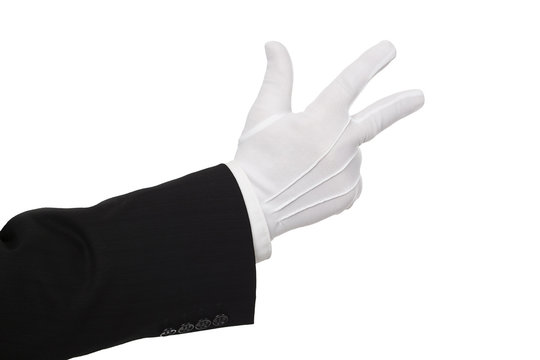 Z&auml;hlende Hand, Zahl Nr. 3, Serie wei&szlig;e Handschuhe