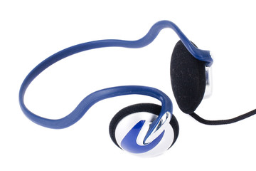 black headphones isolated on white background