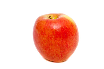 Red apple on white background