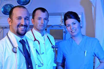 Medical doctors and a nurse at emergency room