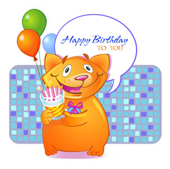 Birthday cat (greeting card for boy)