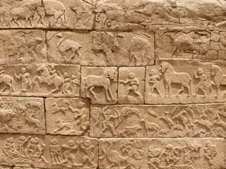 Hieroglyph wall background
