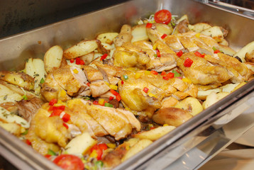Gebratene Pute in Curry mit Reis Delikates Essen Food