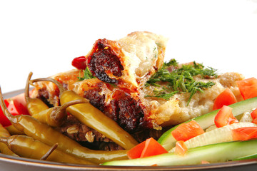 cannelloni with fresh tomato cherry peppers