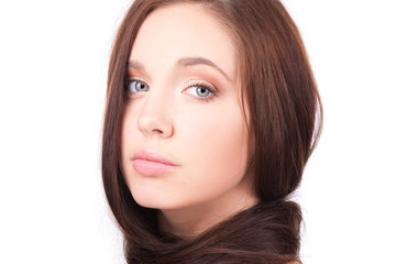 Naklejka premium beautiful girl with long hair
