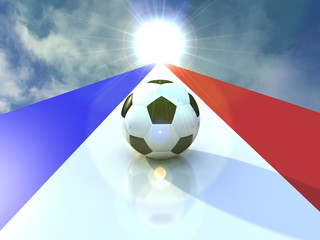 Naklejka premium Pallone su bandiera Francia e bagliore luce