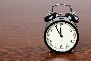 alarm clock on table