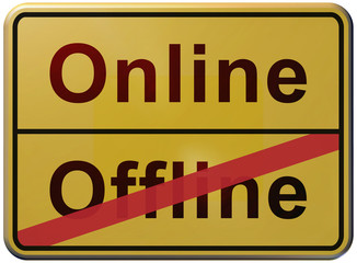 Offline Online Schild