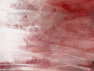 Red background texture of rough brushed paint