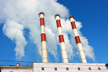 Smoking stacks of thermal power station