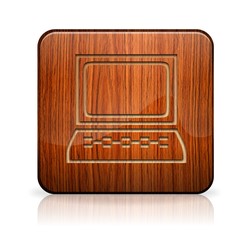 Wooden computer button/icon