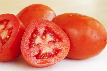 Cut Juicy Red Tomatoes