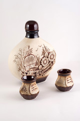 Ceramic jug with cups