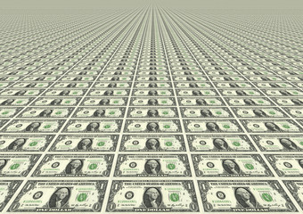 Many one dollar bills