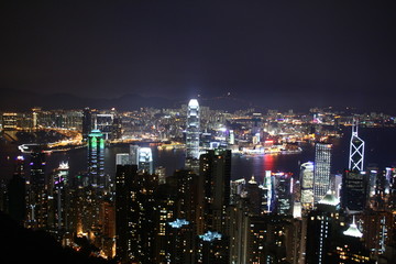 Fototapeta na wymiar Hongkong bei Nacht