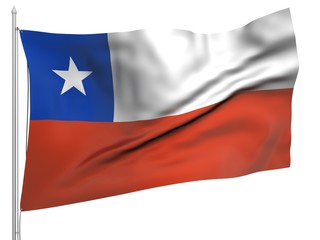 Flying Flag of Chile - All Countries
