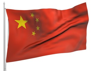 Flying Flag of China - All Countries