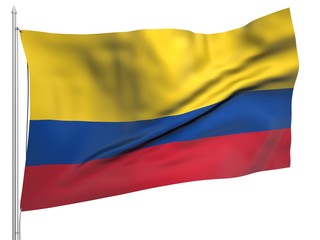 Flying Flag of Colombia - All Countries