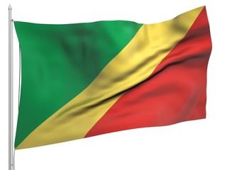 Flying Flag of Congo Republic - All Countries