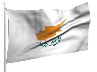 Flying Flag of Cyprus - All Countries