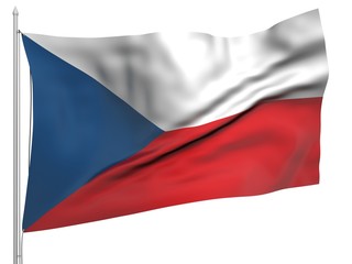 Fototapeta na wymiar Flying Flag of Czech Republic - All Countries