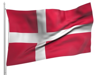 Fototapeta premium Flying Flag of Denmark - All Countries