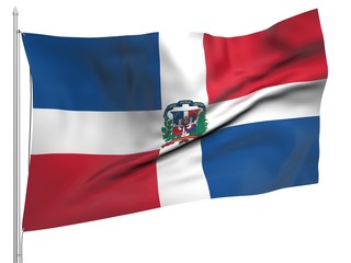 Flying Flag of Dominican Republic - All Countries