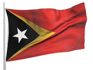 Fototapeta na wymiar Flying Flag of East Timor - All Countries
