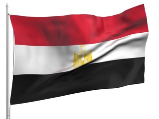 Flying Flag of Egypt - All Countries