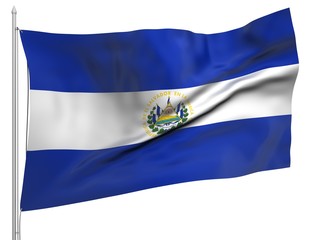 Flying Flag of El Salvador - All Countries