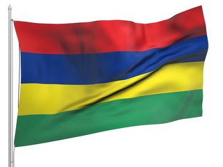 Flying Flag of Mauritius - All Countries