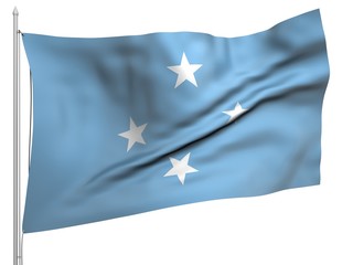 Flying Flag of Micronesia - All Countries