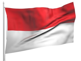 Flying Flag of Monaco - All Countries