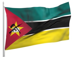 Flying Flag of Mozambique - All Countries