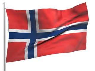 Flying Flag of Norway - All Countries