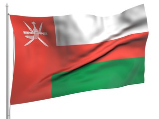 Flying Flag of Oman - All Countries